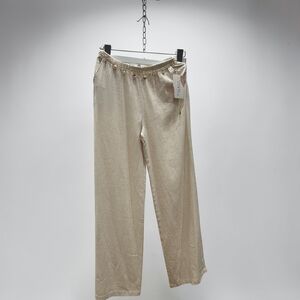 Neutral Cream Wide-Leg Womens Pants